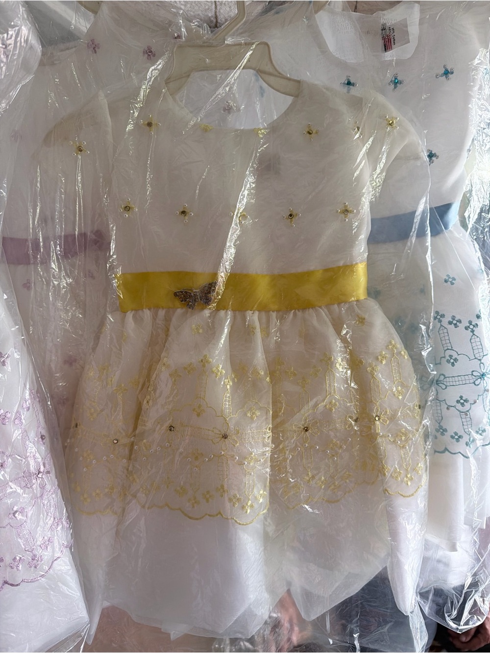 White and Gold Lace Party Dress for Girls - Kids Costume